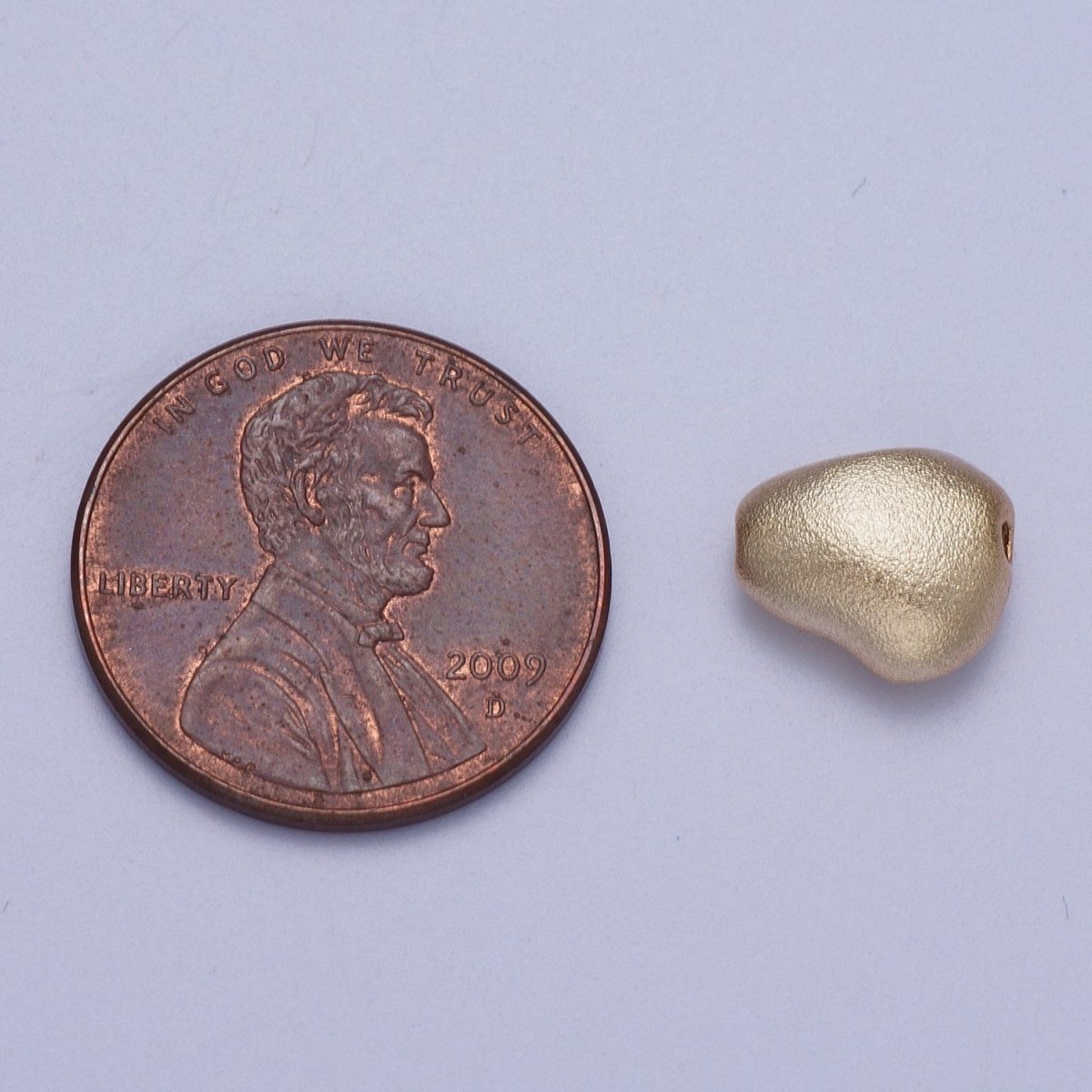 20 Pieces Geometric Bean Matte Gold Abstract Bead | B-443