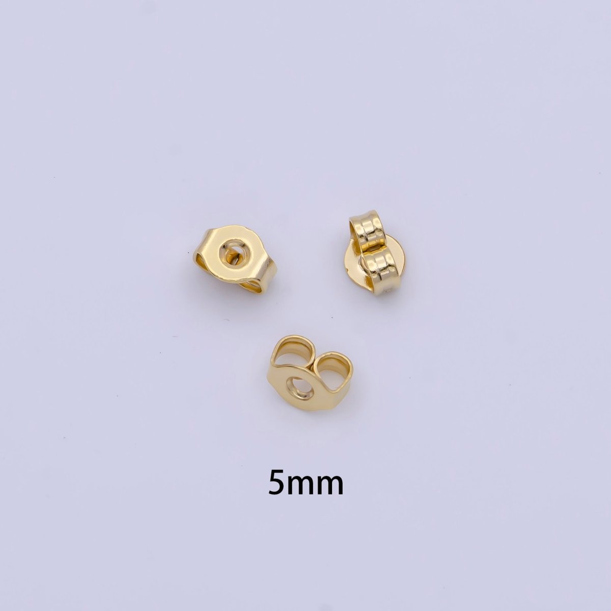 20 Pieces Gold 3mm, 5mm Minimalist Double Loop Butterfly Earring Backings Jewelry Supply | SP-1557 SP-1558