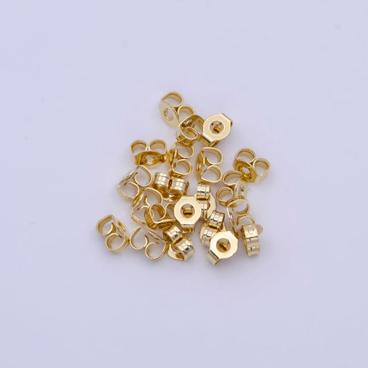 20 Pieces Gold 3mm, 5mm Minimalist Double Loop Butterfly Earring Backings Jewelry Supply | SP-1557 SP-1558