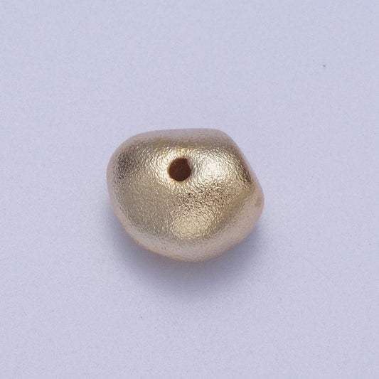 20 Pieces Gold Matte Geometric Abstract 8.5mm Nugget Bead | B-496