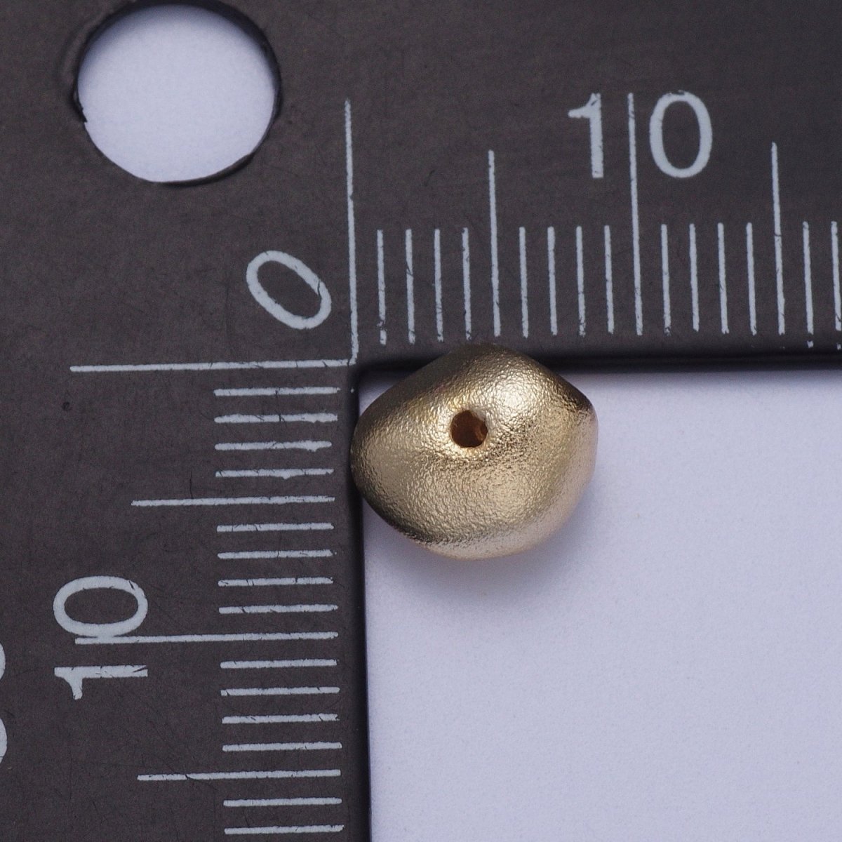20 Pieces Gold Matte Geometric Abstract 8.5mm Nugget Bead | B-496