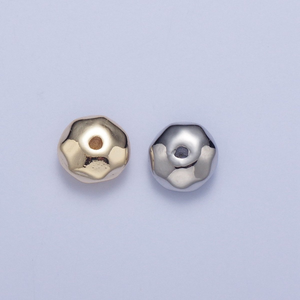 20 Pieces Pack 6mm Round Abstract Geometric Spacer Beads Jewelry Making in Gold & Silver | W-932 W-933