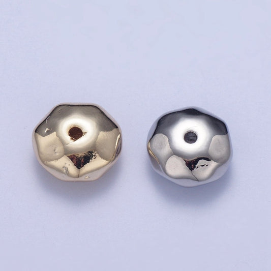 20 Pieces Pack 8mm Round Dented Geometric Spacer Bead Jewelry Making in Gold & Silver | W-930 W-931