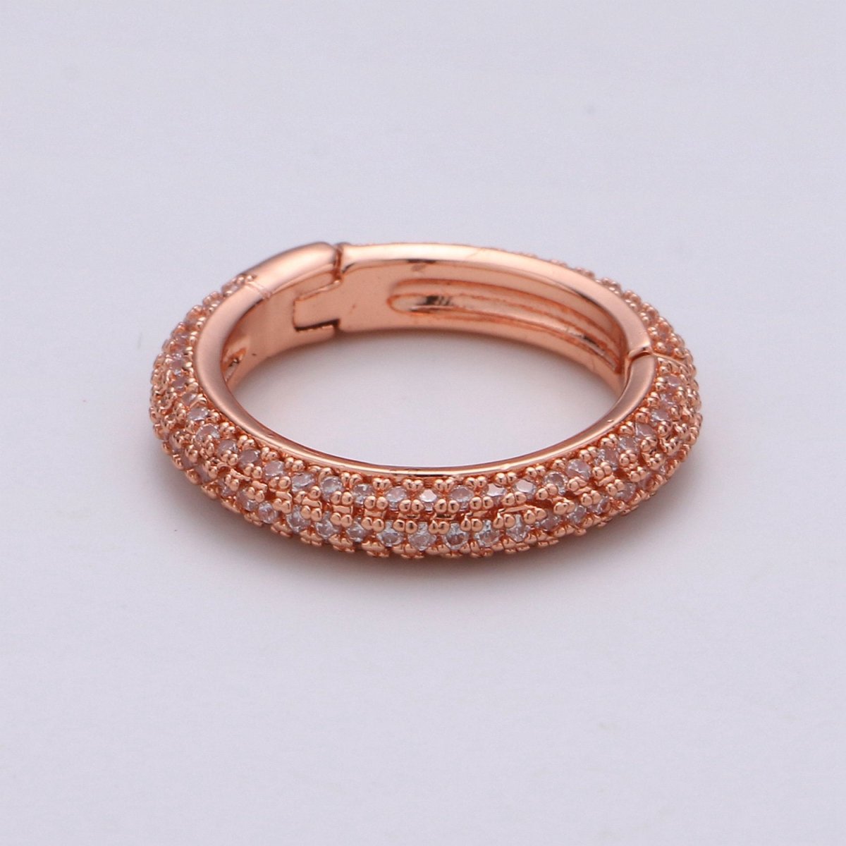 20mm Gold Micro Pave Spring Buckle Metal Snap Clasp Spring gate ring, Trigger Round Ring, Push Snap Hook for Jewelry Fashion Supply K-904 - K-907