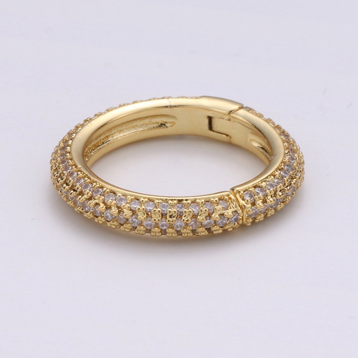 20mm Gold Micro Pave Spring Buckle Metal Snap Clasp Spring gate ring, Trigger Round Ring, Push Snap Hook for Jewelry Fashion Supply K-904 - K-907