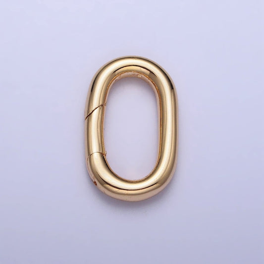 20mm Gold Oblong Push Spring Gate Ring Jewelry Making Closure Enhancer Supply | Z-086