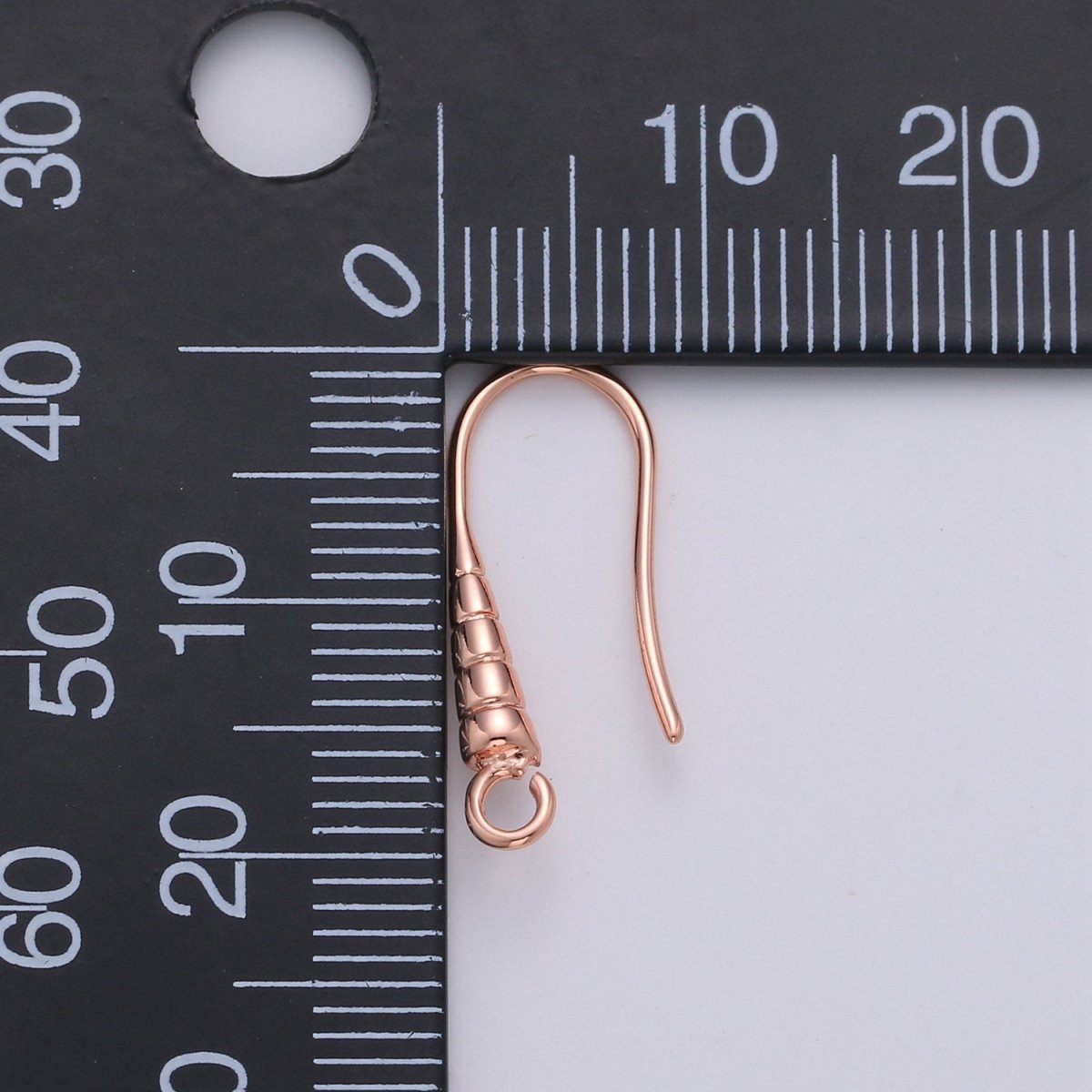 20mm Line Textured French Hook Earrings Open Loop Supply in Gold, Silver, Rose Gold K-687 - K-689