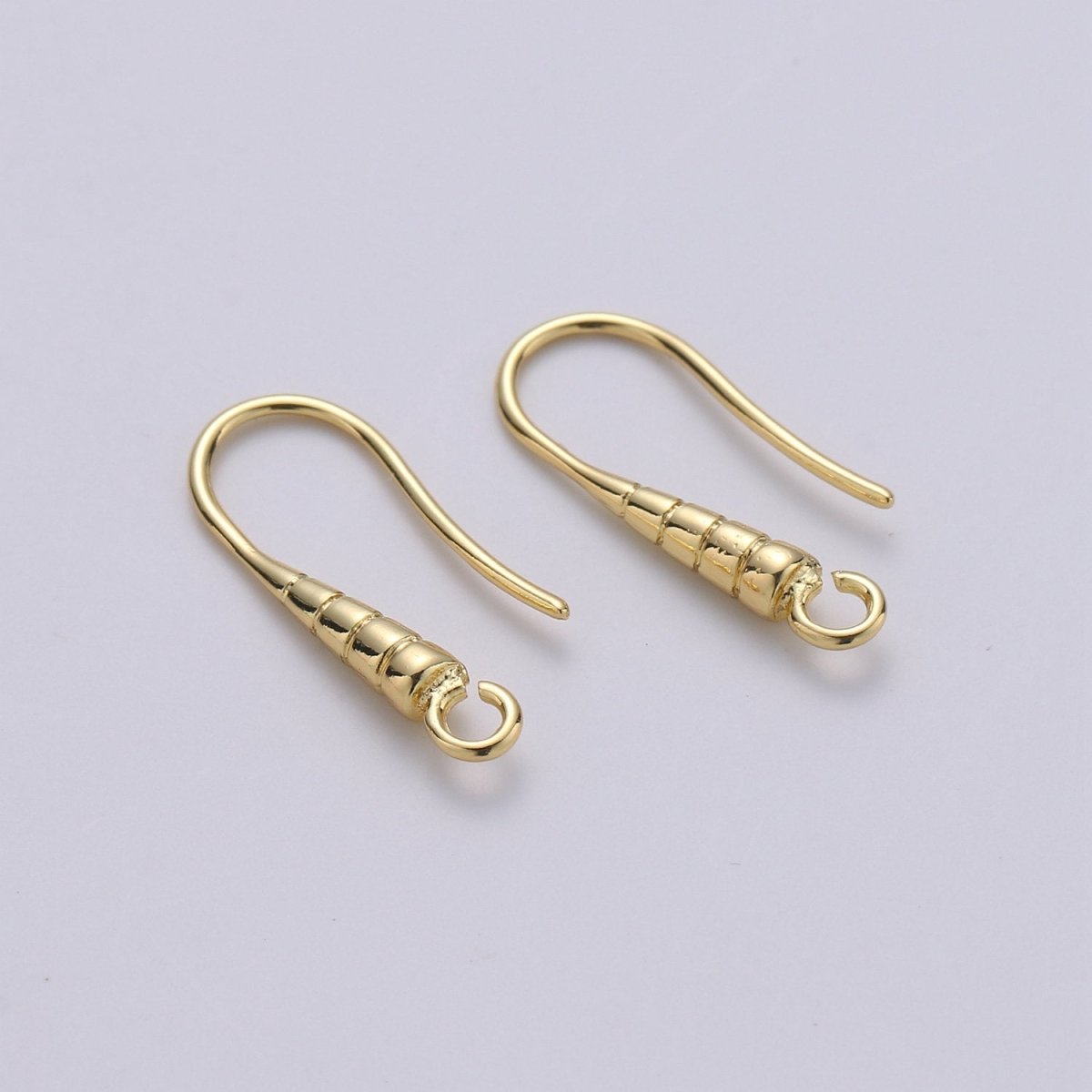 20mm Line Textured French Hook Earrings Open Loop Supply in Gold, Silver, Rose Gold K-687 - K-689