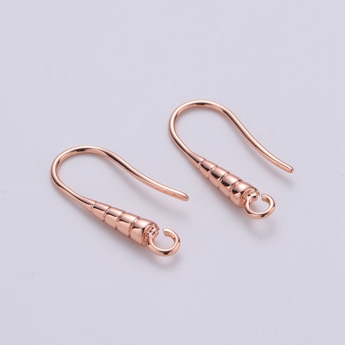 20mm Line Textured French Hook Earrings Open Loop Supply in Gold, Silver, Rose Gold K-687 - K-689