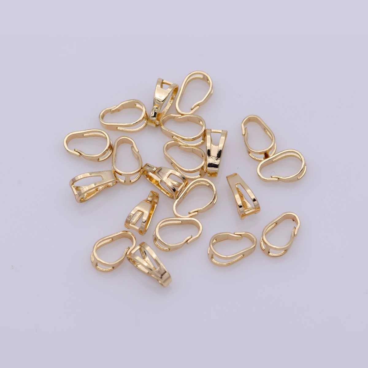 20x Bail For Pendant Snap-on for Pendant, Clip On Bail for Necklace Jewelry Making Bulk Wholesale Findings 18K Gold Filled 8.6x5.3mm