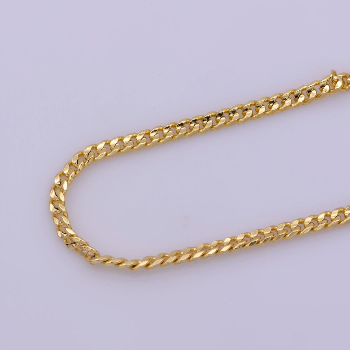 OS 2.2mm Yellow Gold Cuban Link Chain Necklace - Miami Cuban Curb Links Men Women Chain Necklace | WA-382 Clearance Pricing