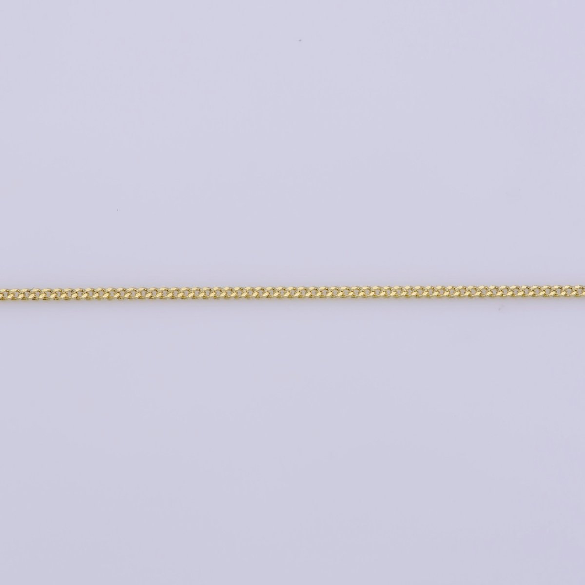 23.5" Curb Chain Necklace, 14K Gold Plated Finished Chain For Jewelry Making, Dainty 1.1mm Curb Necklace w/Spring Ring | CN-362  Clearance Pricing
