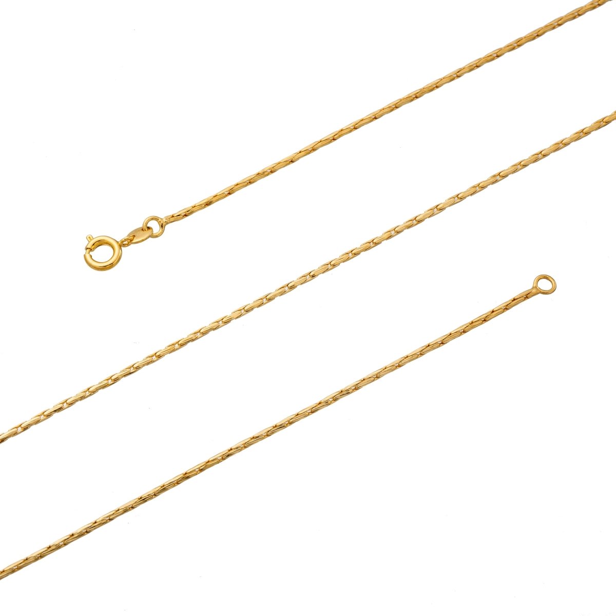23.5 inch Designed Boston Link Chain Necklace, 24K Gold Plated Designed Finished Necklace Chain For Jewelry Making, Dainty 1.3mm Designed Necklace w/ Spring Ring | CN-168  Clearance Pricing