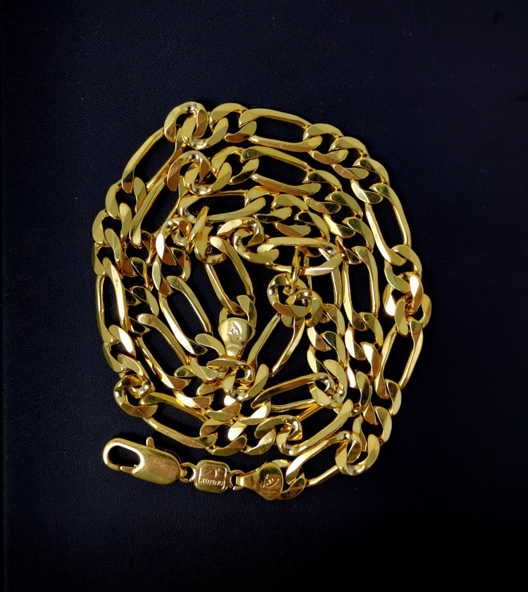 23.5 inch Figaro Chain Necklace, 24K Gold Plated Finished Figaro Chain Necklace, 4mm Width Figaro Necklace w/ Lobster Clasps | CN-423  Clearance Pricing