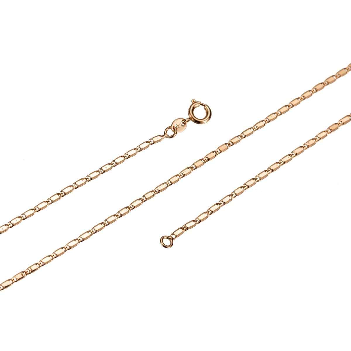 23.5 inch Scroll Chain Necklace, 18K Gold Plated Finished Chain For Jewelry Making, Dainty 1.5mm Unique Necklace w/ Spring Ring | CN-413  Clearance Pricing