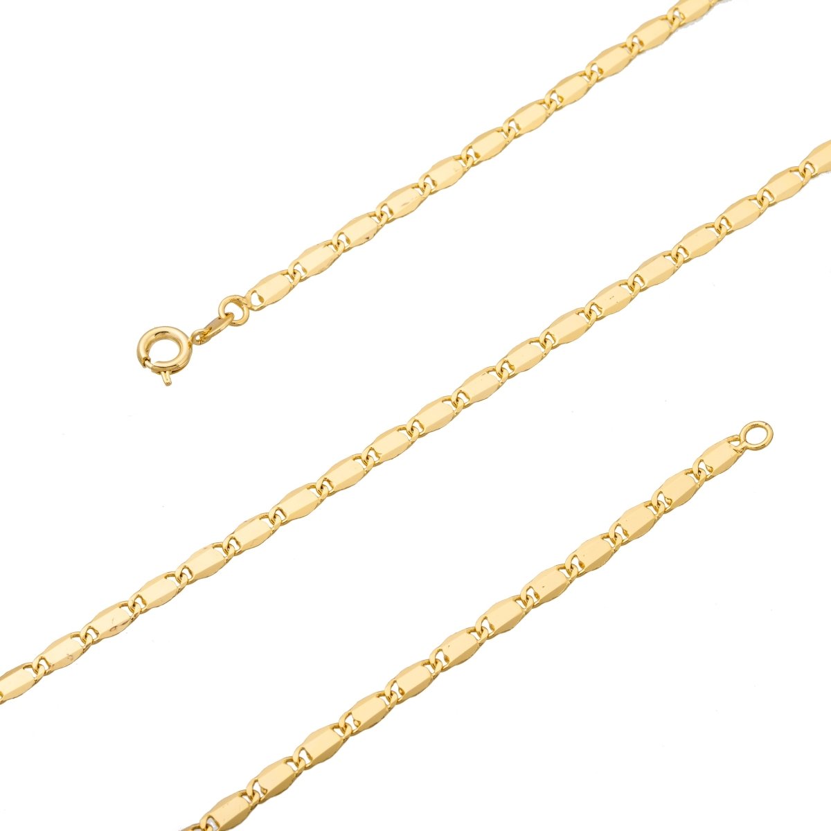 23.5 inch Scroll Chain Necklace, 24K Gold Plated Unique Finished Necklace For Jewelry Making, Dainty 1.7mm Unique Necklace w/ Spring Ring | CN-280