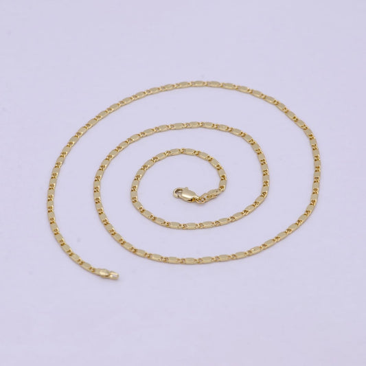 23.5 Inch Scroll Finished Chain, 14K Gold Filled Flat Link Chain, Dainty 2.4mm Unique Necklace with Lobster Clasps | WA-621 Clearance Pricing
