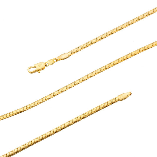 23.5 inch Snake Chain Necklace, 24K Gold Plated Snake Finished Chain Necklace For Jewelry Making, Dainty 2mm Snake Necklace w/ Spring Ring | CN-296  Clearance Pricing