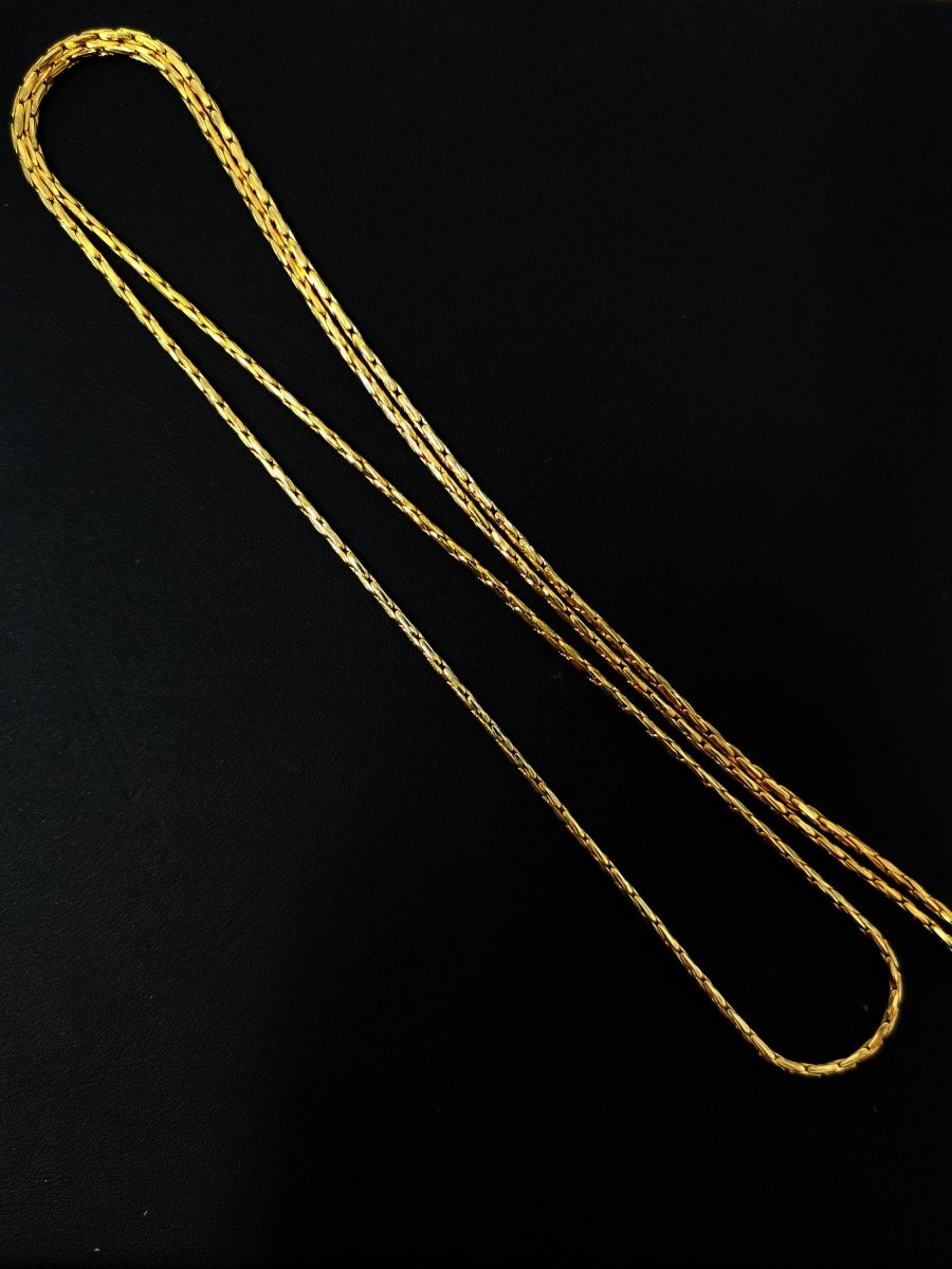 23.5 inches Belcher Boston Chain, 24K Gold Plated, Dainty 1.3mm Gold Plated Belcher Necklace w/ Spring Ring | CN-404  Clearance Pricing