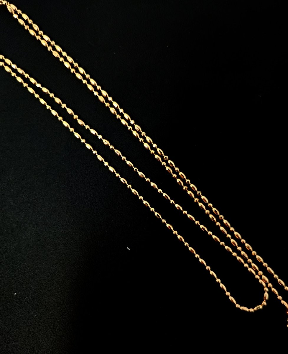 OS 23.5'' Ready to Use 18K Gold Plated Bead Necklace Chain, Layering Beaded Chain Dainty Necklace, Perfect for Pendant Charm Necklace, Dainty 1,5mm Bead Necklace w/ Spring Ring | CN-407  Clearance Pricing
