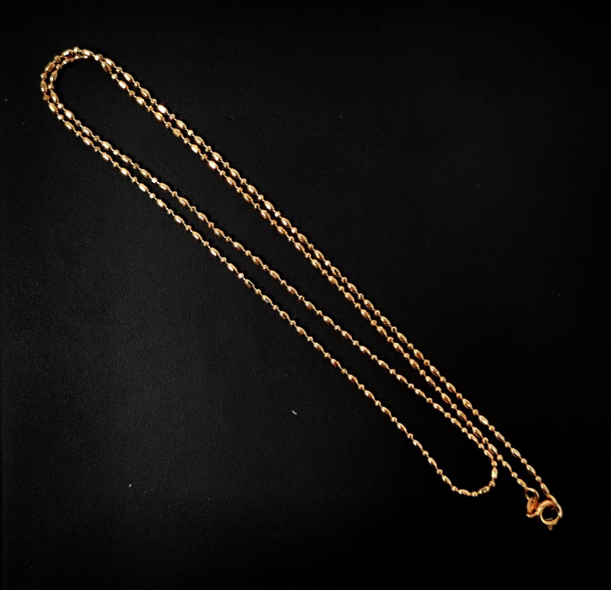 OS 23.5'' Ready to Use 18K Gold Plated Bead Necklace Chain, Layering Beaded Chain Dainty Necklace, Perfect for Pendant Charm Necklace, Dainty 1,5mm Bead Necklace w/ Spring Ring | CN-407  Clearance Pricing