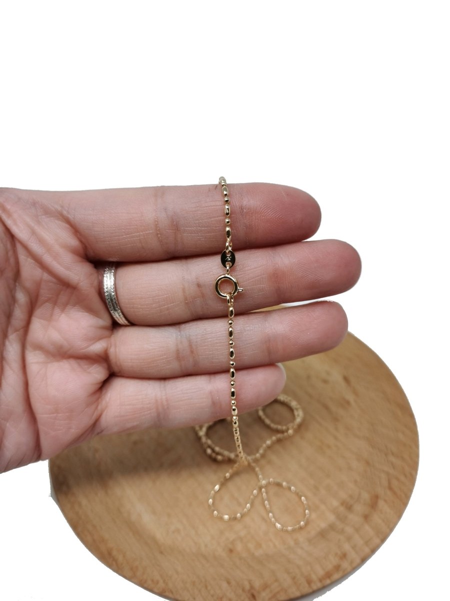 OS 23.5'' Ready to Use 18K Gold Plated Bead Necklace Chain, Layering Beaded Chain Dainty Necklace, Perfect for Pendant Charm Necklace, Dainty 1,5mm Bead Necklace w/ Spring Ring | CN-407  Clearance Pricing