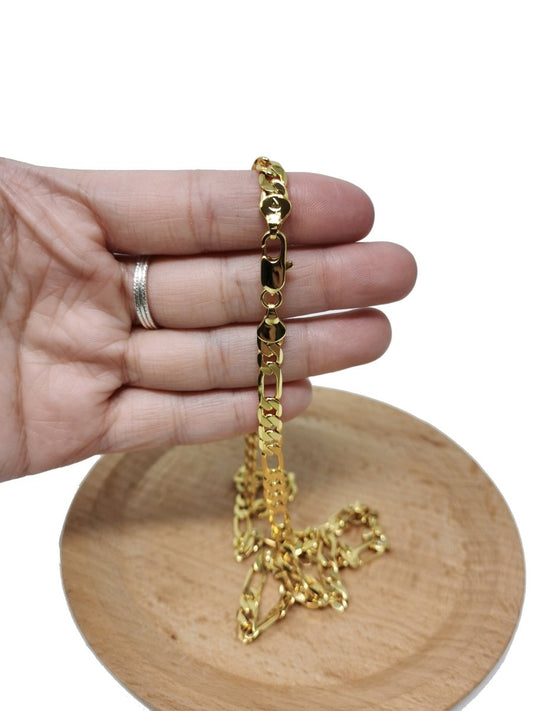 23.5'' Ready to Use 24K Gold Filled Figaro Necklace Chain, Layering Unique Chain Perfect for Pendant Charm Necklace, Statement 4mm Figaro Necklace w/ Lobster Clasps | CN-421  Clearance Pricing
