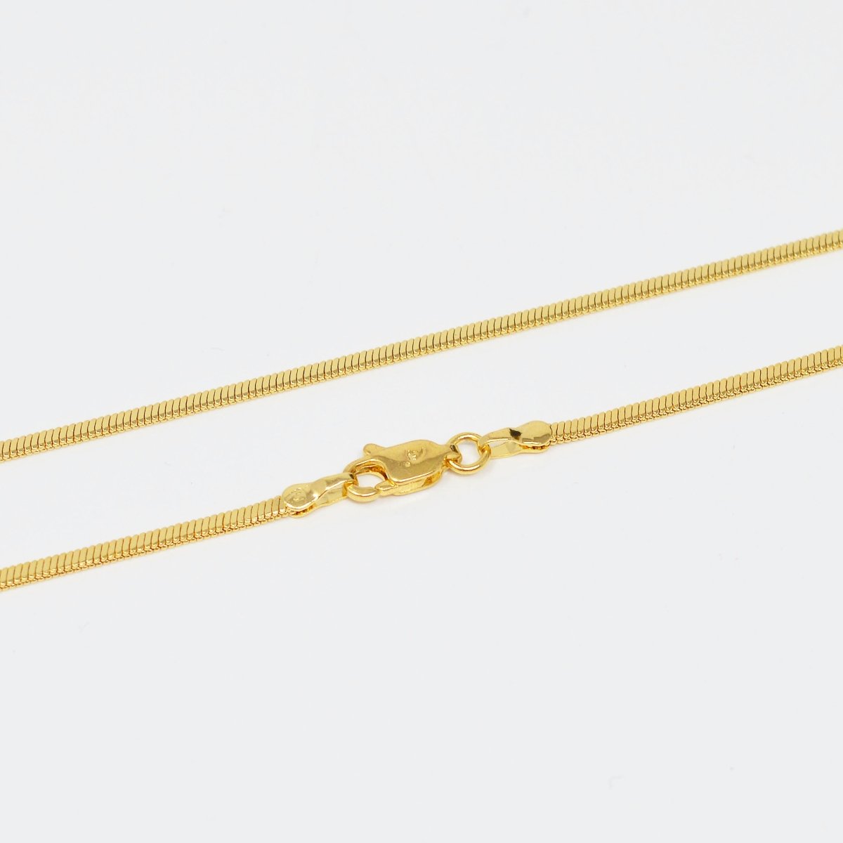 23.6 inch Omega Chain Necklace, 24K Gold Plated Omega Finished Necklace For Jewelry Making, Dainty 1.8mm Omega Necklace w/ Lobster Clasps | CN-998  Clearance Pricing