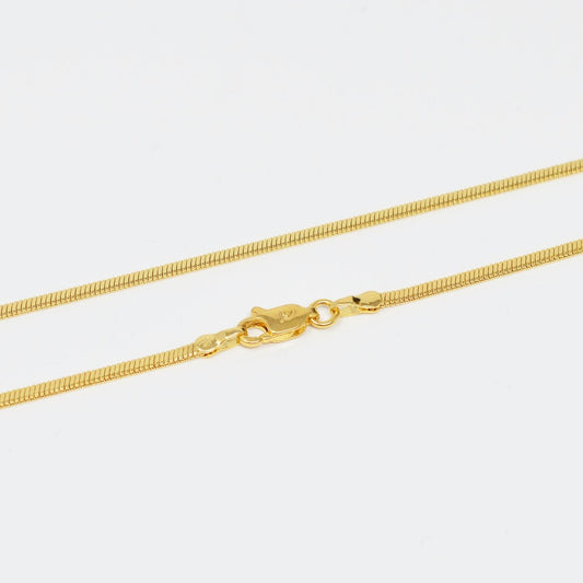 23.6 inch Omega Chain Necklace, 24K Gold Plated Omega Finished Necklace For Jewelry Making, Dainty 1.8mm Omega Necklace w/ Lobster Clasps | CN-998  Clearance Pricing