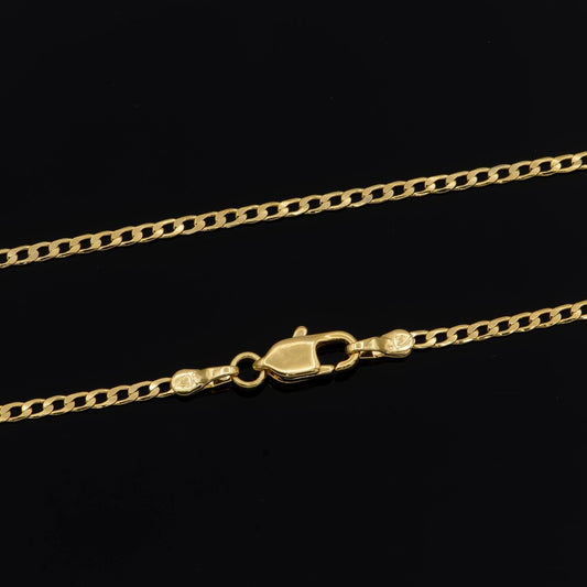23.9 inch Curb Chain Necklace, 24K Gold Plated Curb Finished Necklace For Jewelry Making, Dainty 1.9mm Curb Necklace w/ Lobster Clasps | CN-933  Clearance Pricing