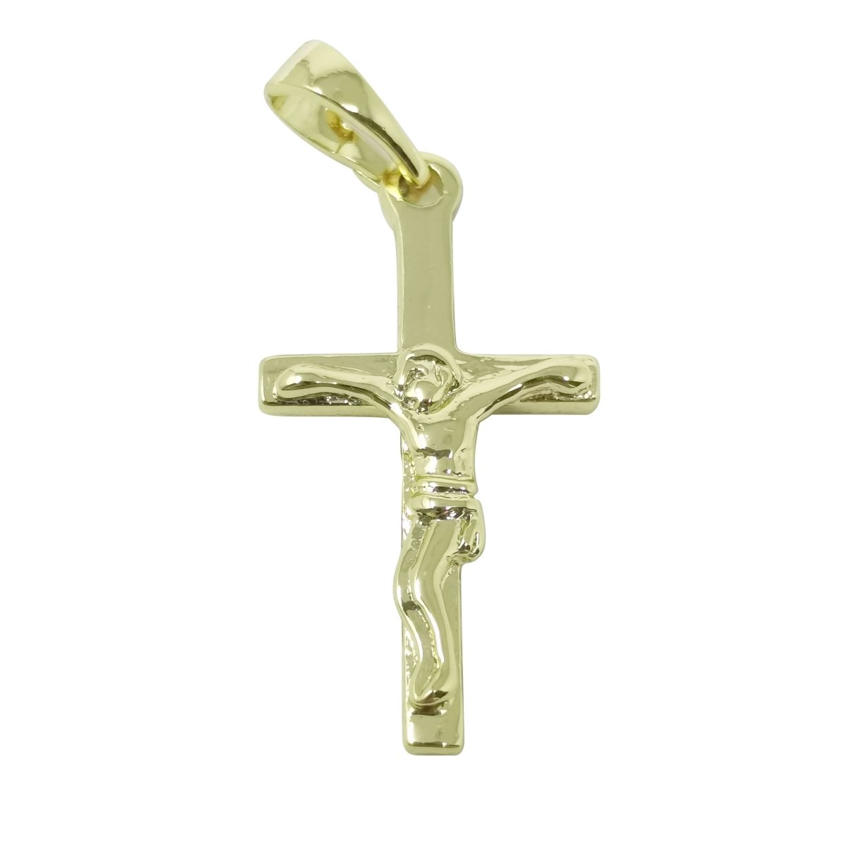 23x13mm Wholesale 14K Gold Filled Jesus on Cross Pendant, Christian Pendant for Necklace Bracelet Anklet Making J-192