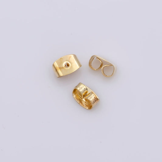 24 Pcs 18k Shiny Gold Earring Backs, Earring Stoppers, Butterfly Earring Backs, Clutch Earring Backs, Jewelry Findings K-920