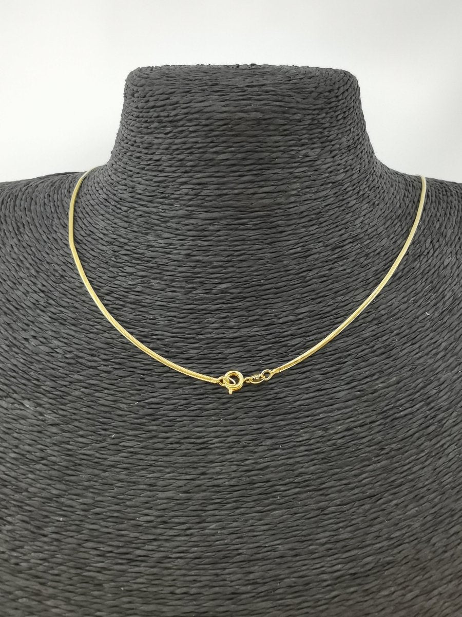 24K 23.5 inch Real Gold Plated Snake Cocoon Necklace Chain for Jewelry Necklace Making, 23 1/2 x 1/16 x 1/32 Inches, Cocoon Necklace w/ Spring Ring | CN-391  Clearance Pricing