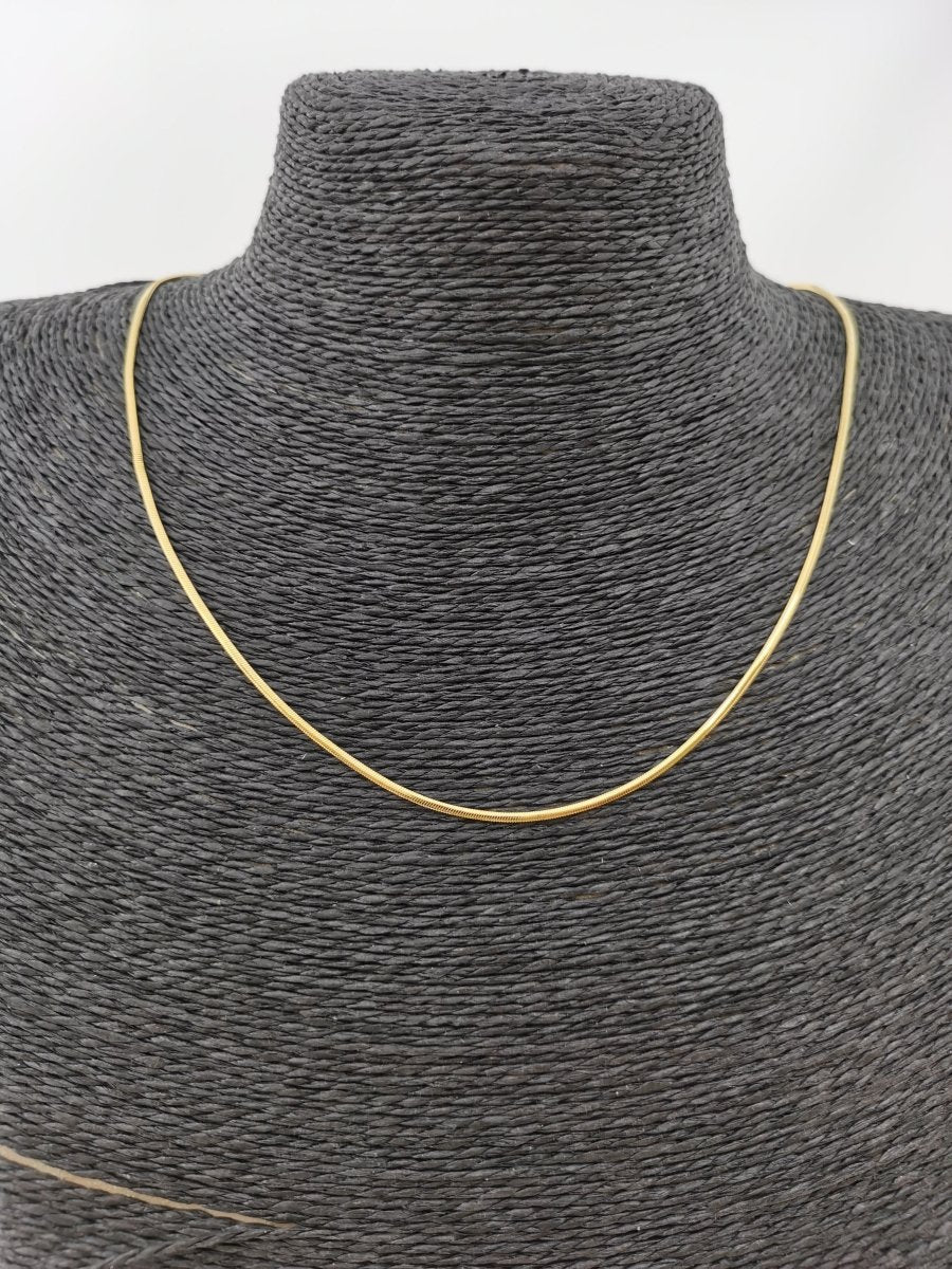 24K 23.5 inch Real Gold Plated Snake Cocoon Necklace Chain for Jewelry Necklace Making, 23 1/2 x 1/16 x 1/32 Inches, Cocoon Necklace w/ Spring Ring | CN-391  Clearance Pricing