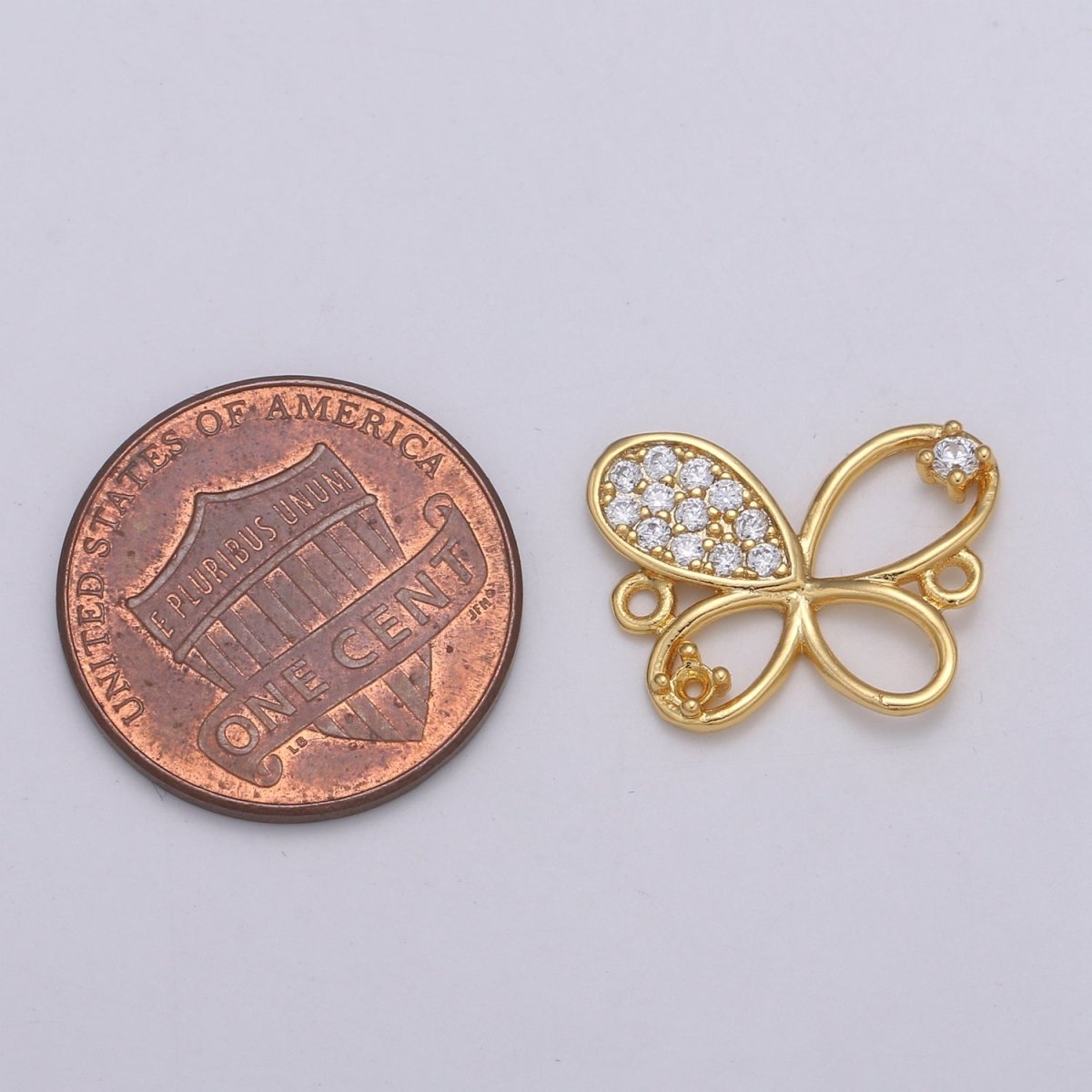 24K Dainty Little Butterfly Gold Filled Connectors  F-566