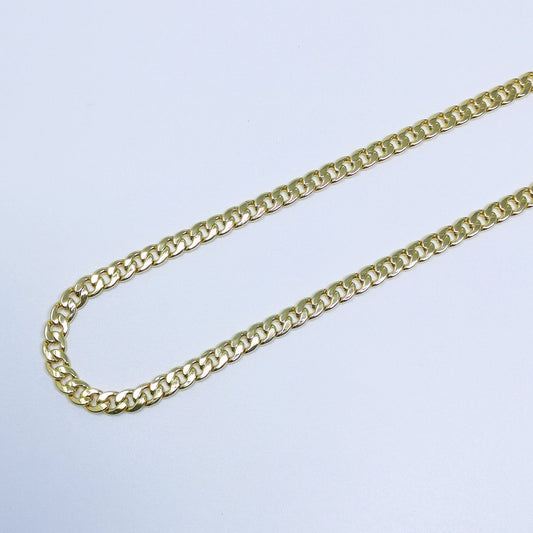 24K Gold 9.7mmx7mm Cuban Curb Chain by Yard, Cuban Curb Chain, Wholesale bulk Roll Chain for DIY Craft, Thickness 2.1mm | ROLL-389 Clearance Pricing
