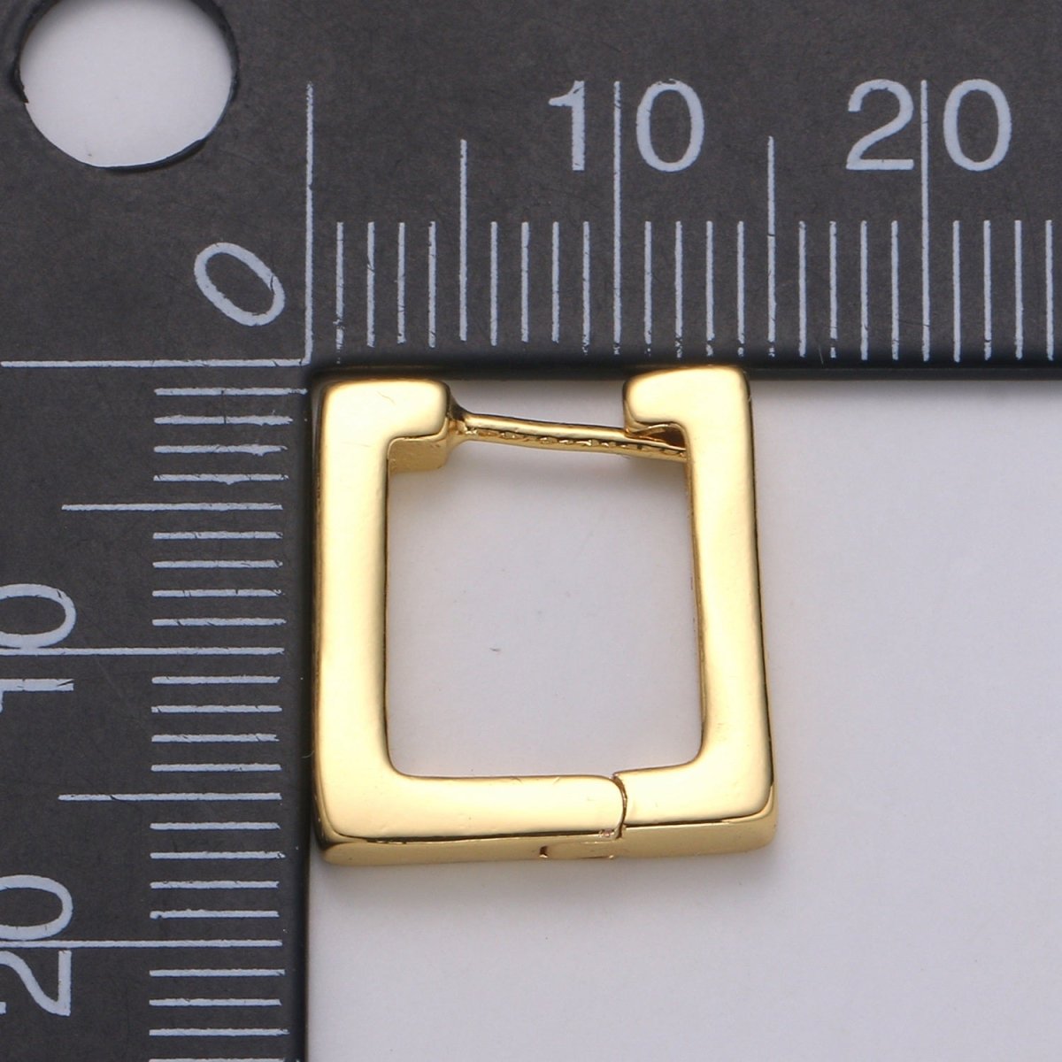 24k Gold Earrings, Square Huggie Earring, 16X15mm Square Earrings, DIY Earrings, Everyday Wear Earrings Gift Jewelry Earring P-032