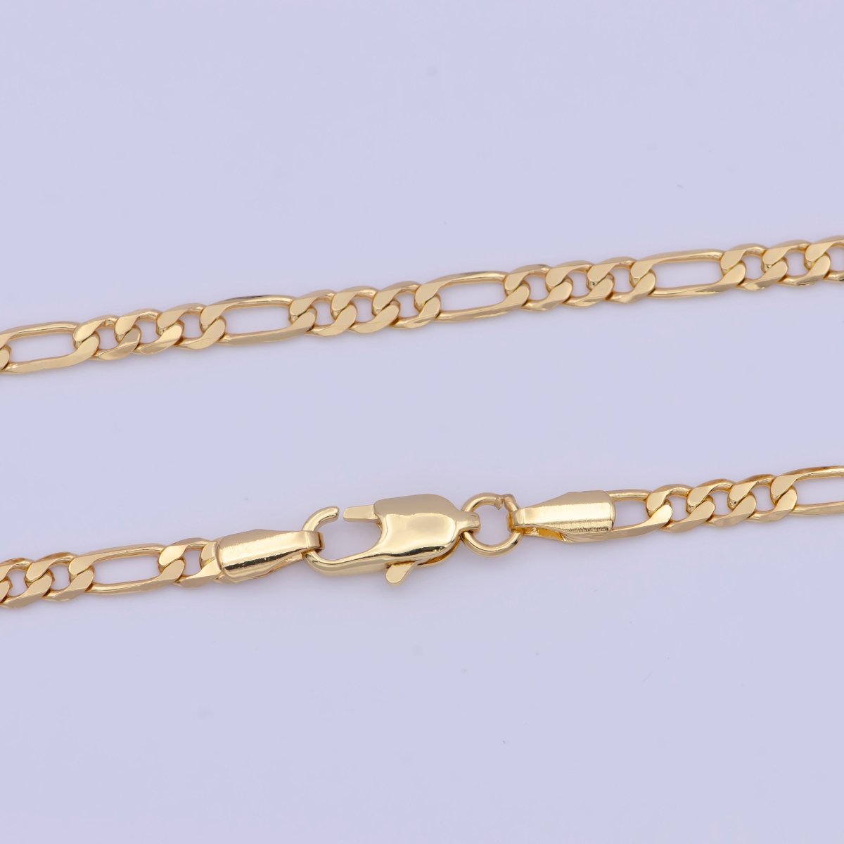 24K Gold Figaro Necklace • Minimalist Necklace Chain Unisex Figaro Chain • Figaro 18 Inch Chain Ready to Wear | WA-1144 Clearance Pricing
