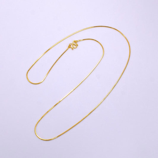 24K Gold Filled 0.7mm Dainty Snake 18 Inch Layering Chain Necklace w. S-Hook | WA-2331 Clearance Pricing