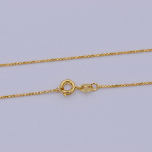 24K Gold Filled 0.8mm Dainty Rounded Rolo 18 Inch Layering Chain Necklace | WA-473 Clearance Pricing