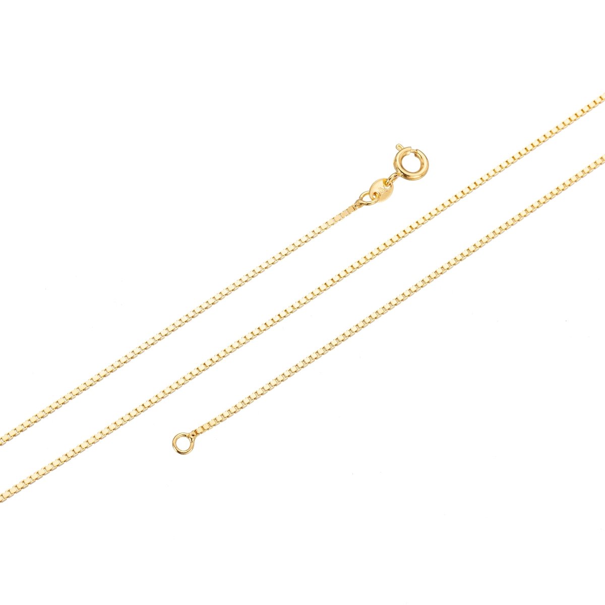 24K Gold Filled 1.2mm Dainty Box 20 Inch Layering Chain Necklace | WA-215 Clearance Pricing