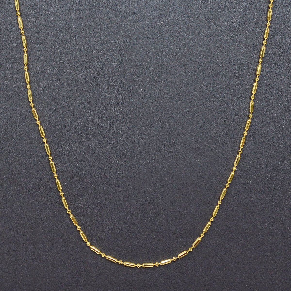 24K Gold Filled 1.2mm Tube Bar Chain, Bead Necklace 16 Inches + 2 Inches Chain Extender, Gold Cylinder Tube Bar Necklace Jewelry Making | CN-982  Clearance Pricing