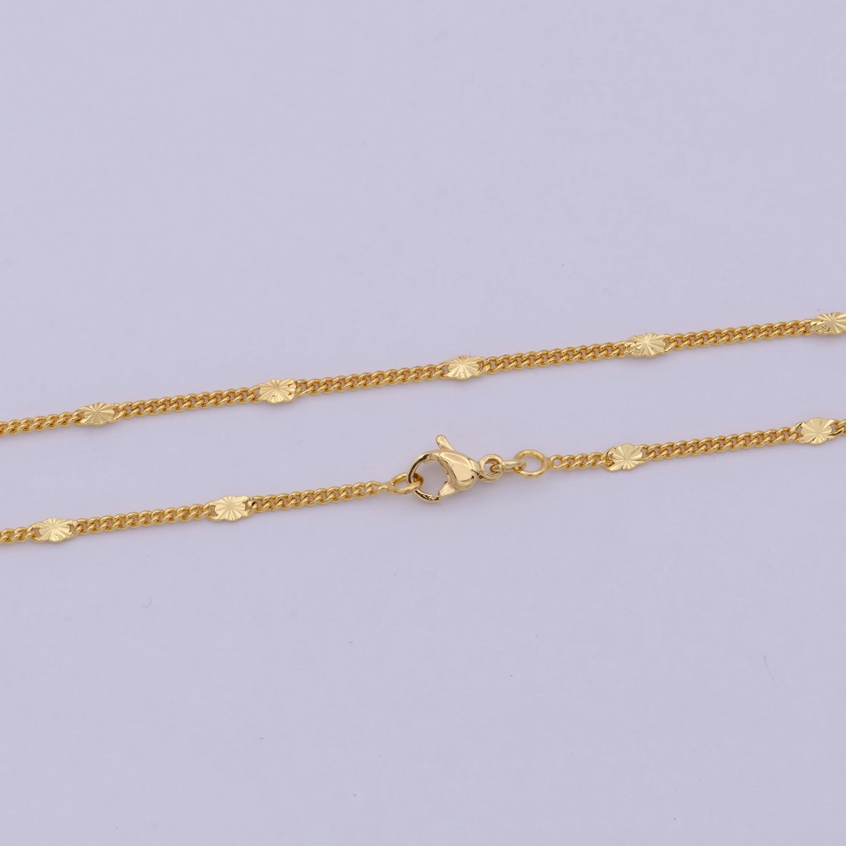 24K Gold Filled 1.5mm Curb Chain 15.5, 18 inch Finished Necklace For Wholesale Necklace Dainty Jewelry Making Supplies | WA-521 Clearance Pricing