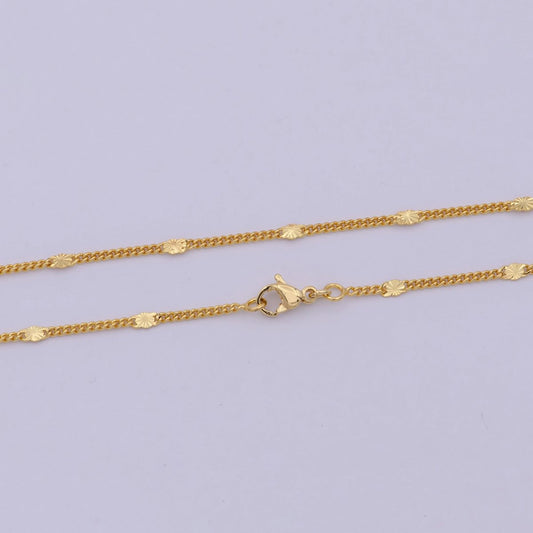 24K Gold Filled 1.5mm Curb Chain 15.5, 18 inch Finished Necklace For Wholesale Necklace Dainty Jewelry Making Supplies | WA-521 Clearance Pricing