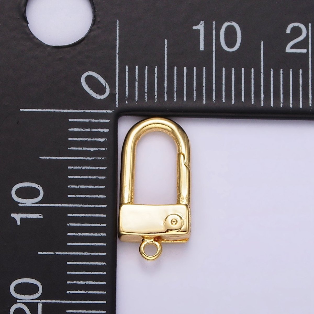 24K Gold Filled 15mm Half Oblong Push Spring Gate Jewelry Findings Supply | Z577