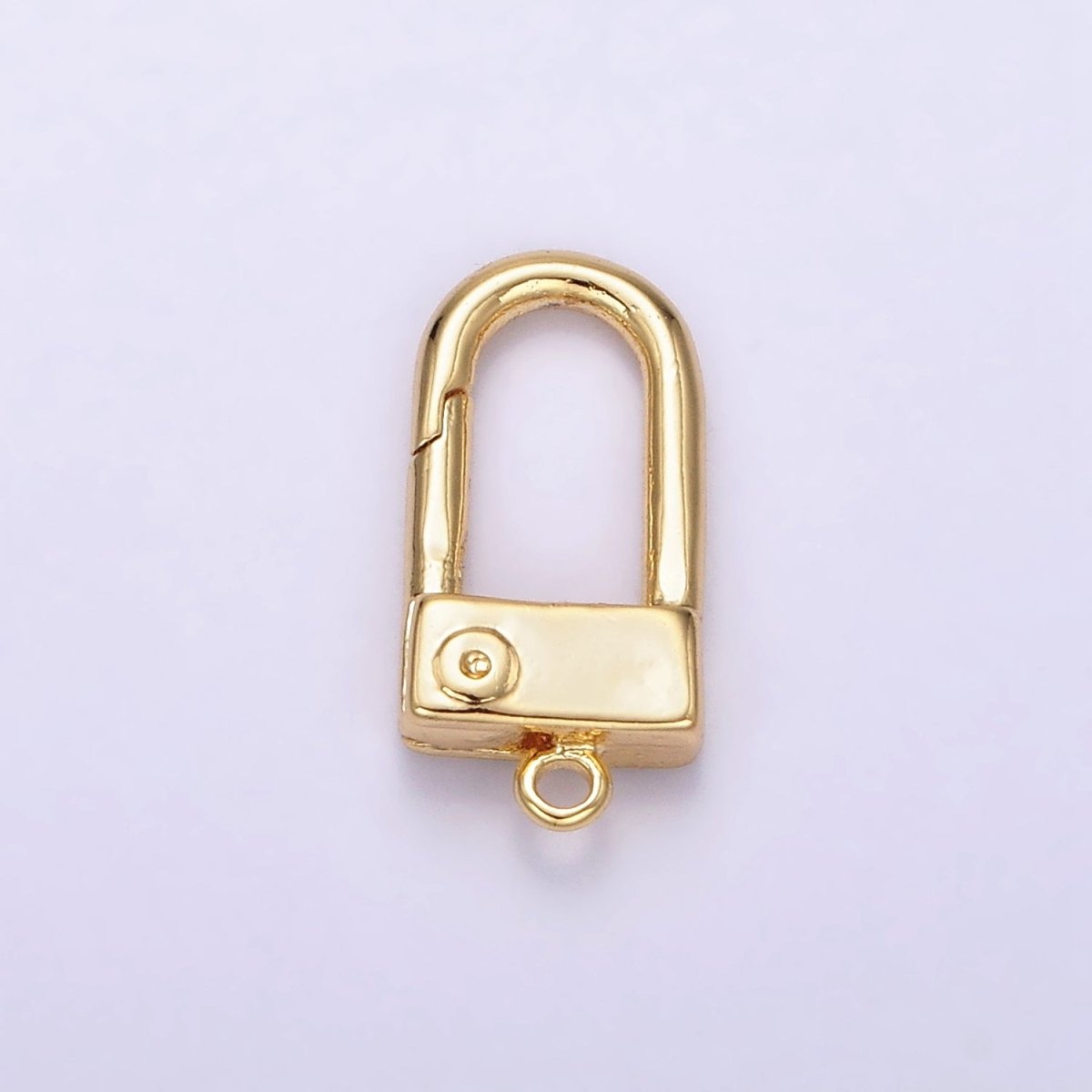 24K Gold Filled 15mm Half Oblong Push Spring Gate Jewelry Findings Supply | Z577