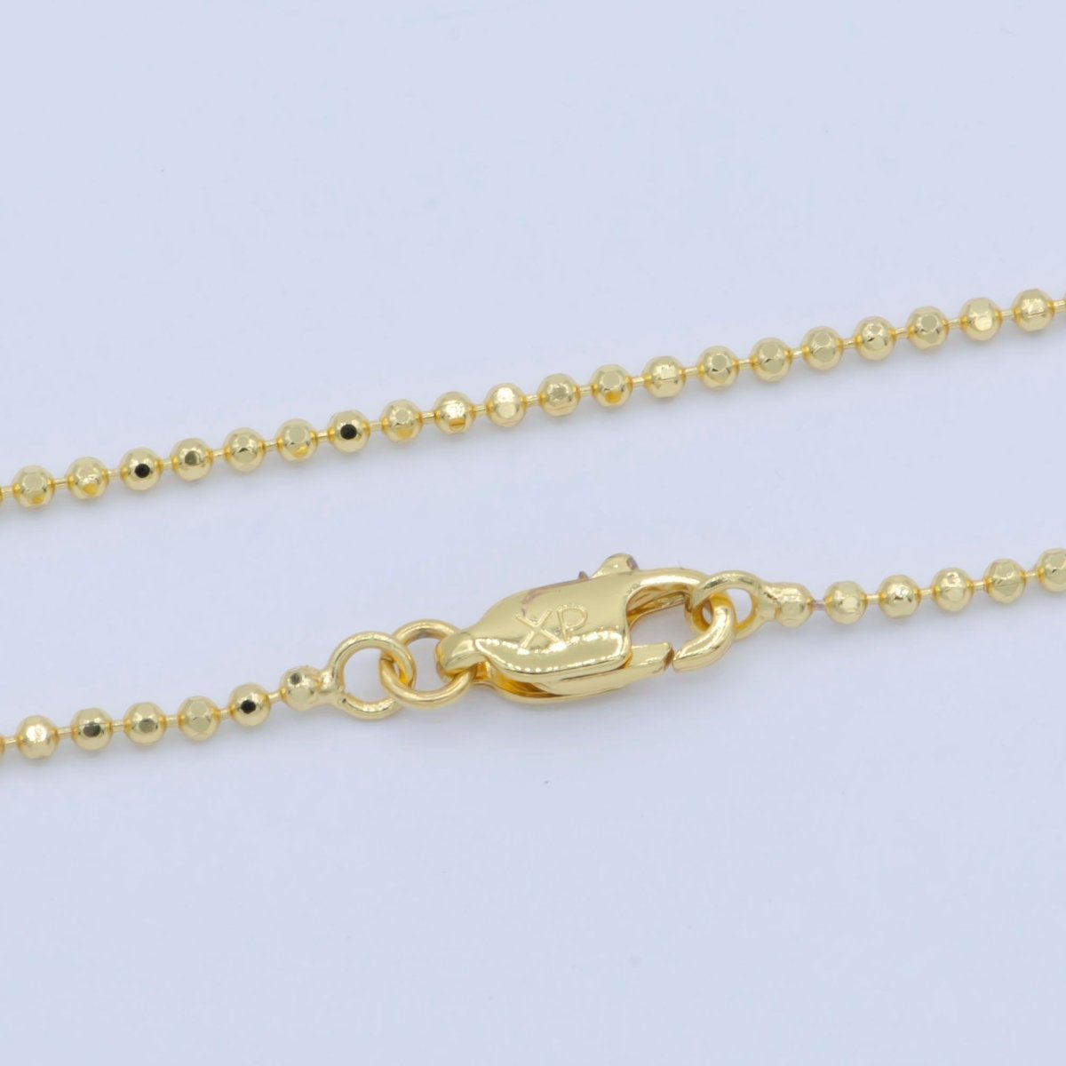 24K Gold Filled 1.5mm Round Beaded Chain 18 Inch Layering Necklace | WA-234