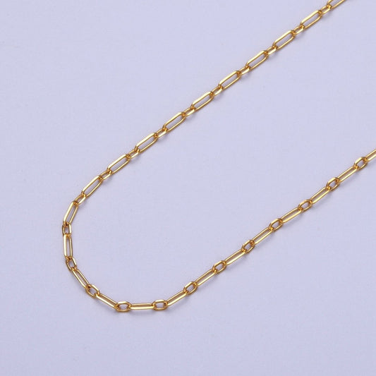24K Gold Filled 1.5mm Mini Flat Link Paperclip Cable Chain Gold Unfinished Chain | ROLL-970