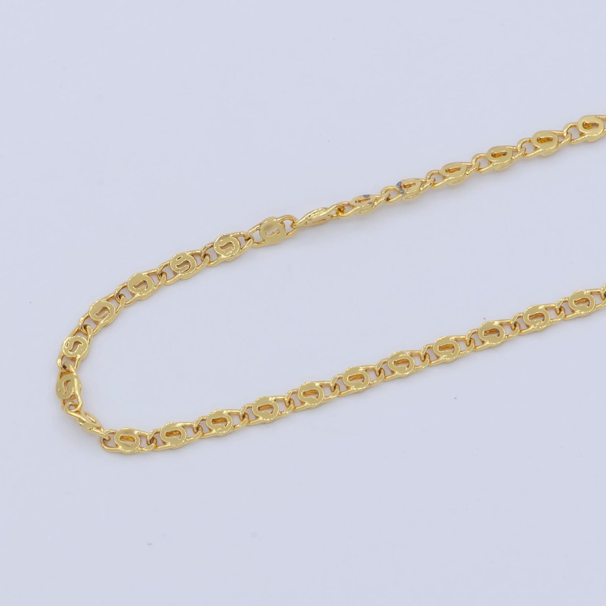 24K Gold Filled 1.8mm Scroll Unique Link 18 Inch Layering Chain Necklace | WA-197 Clearance Pricing