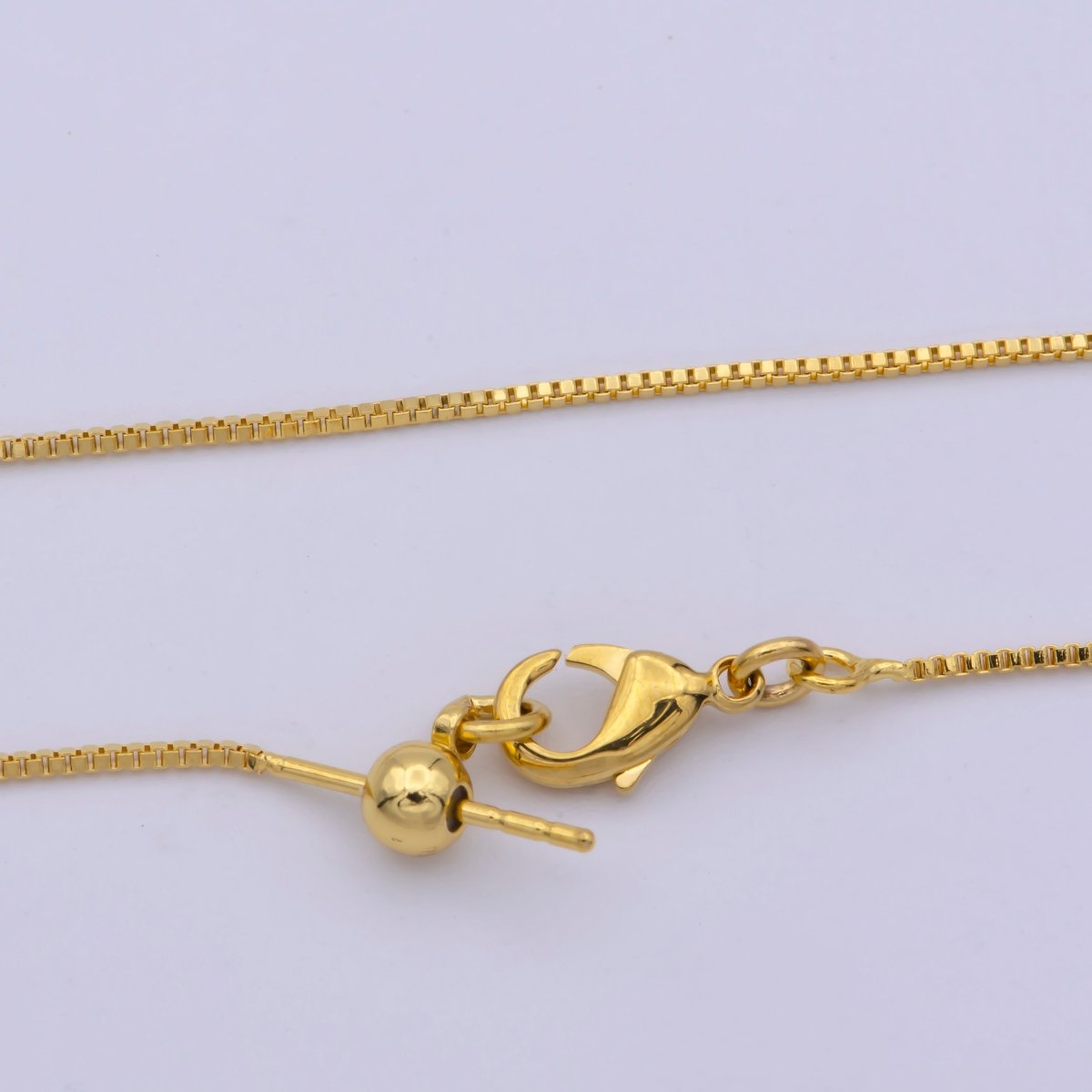24K Gold Filled 1mm Box Layering 20 Inch Slider Chain Necklace | WA-418 Clearance Pricing